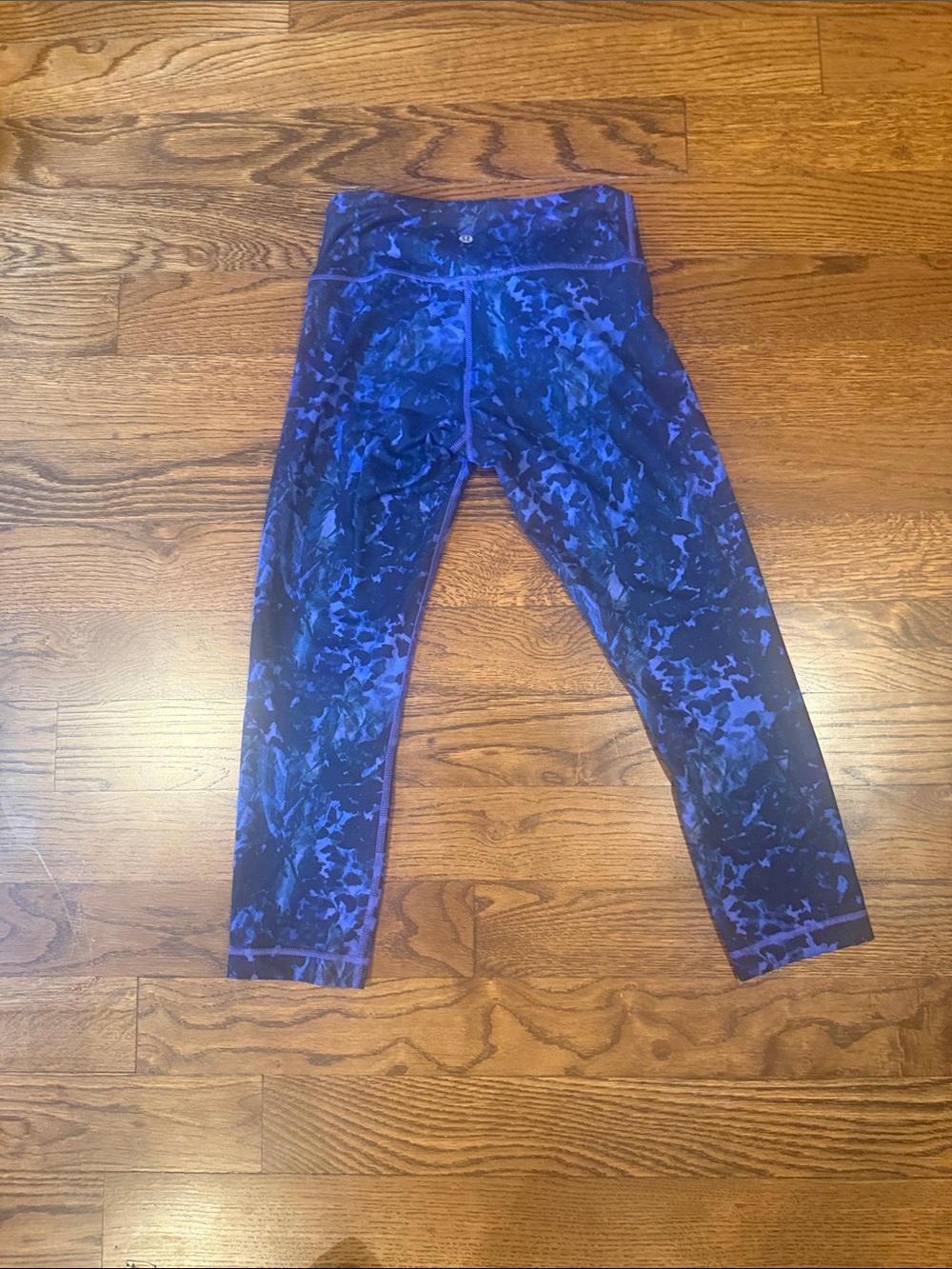 lululemon athletica Blue Patterned Mid-Rise Leggings